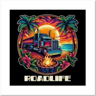 Tropical trucker roadlife Posters and Art